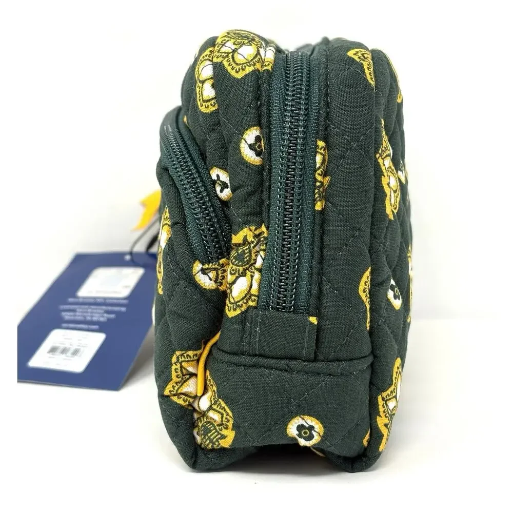 Vera Bradley NFL Green Bay Packers Makeup Medium Cosmetic Bag Pouch Quilted NWT